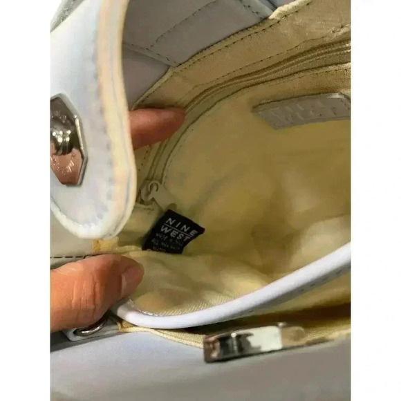 Nine West Accessories Small Hand Bag Light Blue Cloth Like Material - Picture 12 of 16